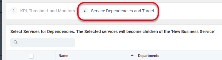 service Dependencies and targets