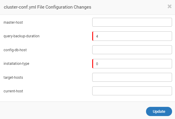 change in configuration file