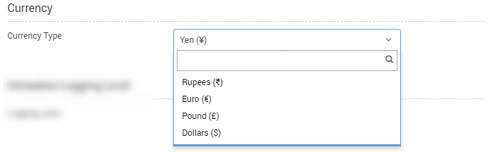 Currency settings
