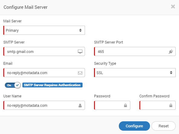 Email smtp configuration