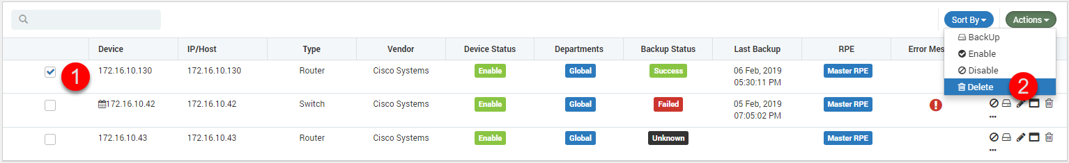 Delete NCM Device