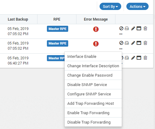 Write Actions on NCM Devices