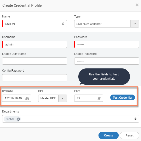 Create Credential Profile for NCM