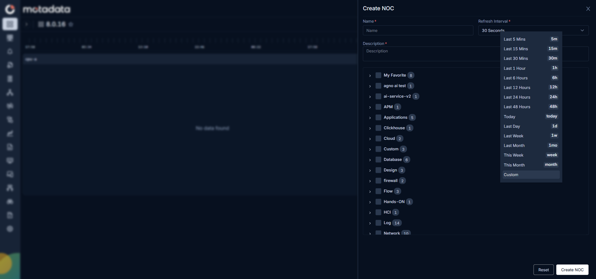 Create NOC panel