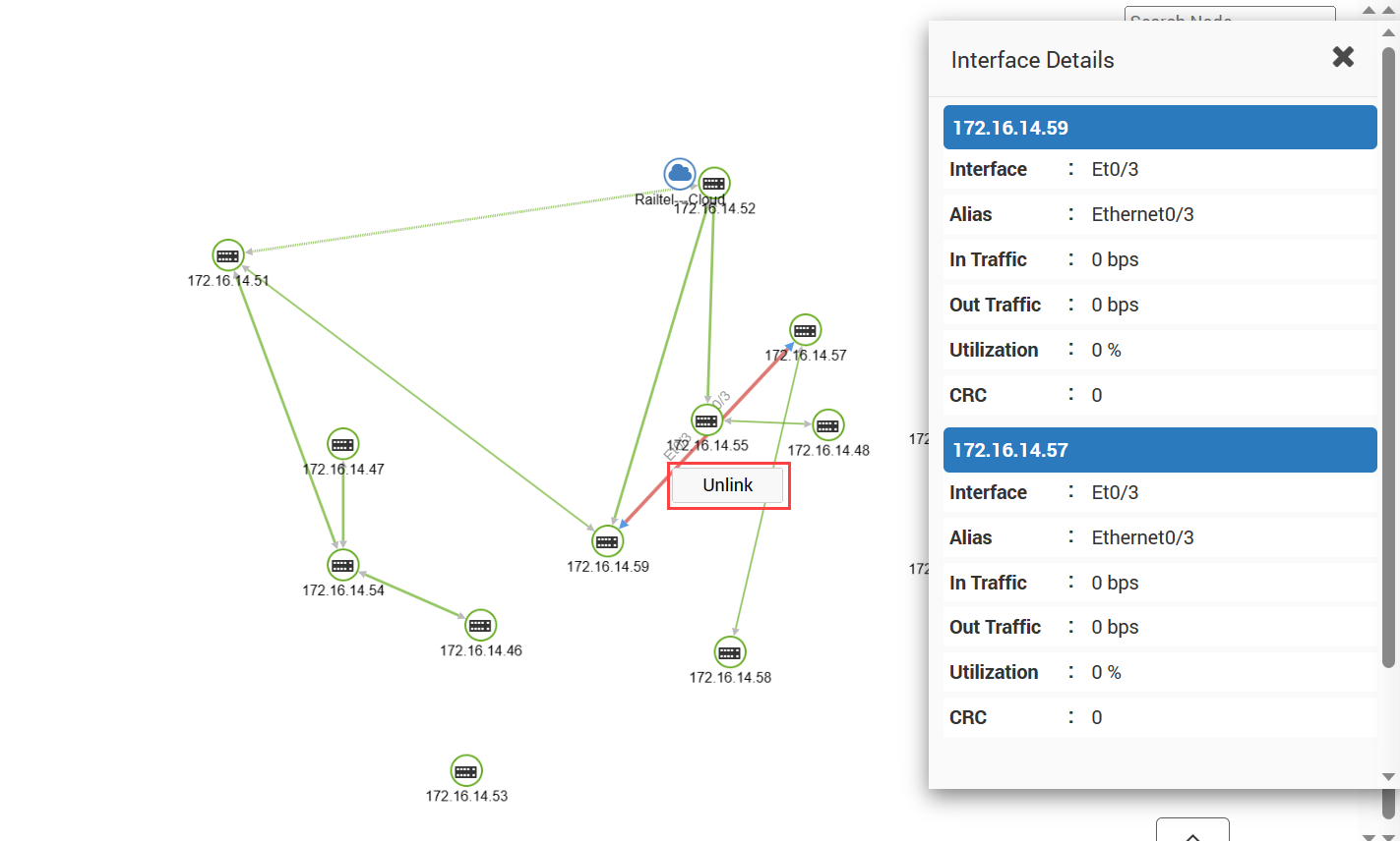 Unlink Option in Topology Diagram