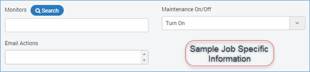 sample job specific information (varies with job type)