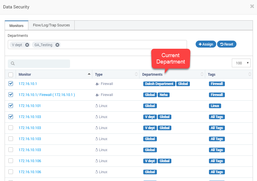 Data Security - IP Addresses in Departments