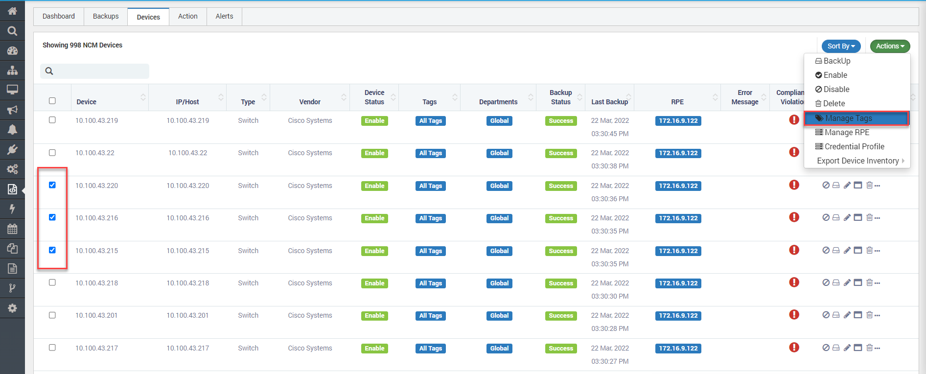 Manage Tags