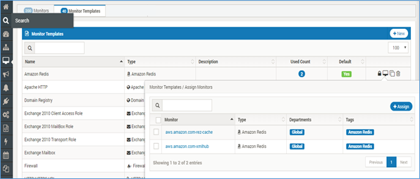 Assign Monitor to Template