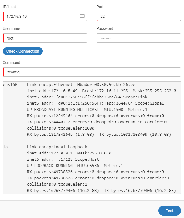 SSH Command Output