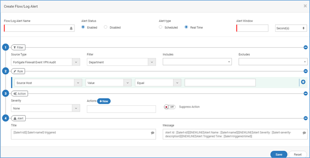 create flow/log alert