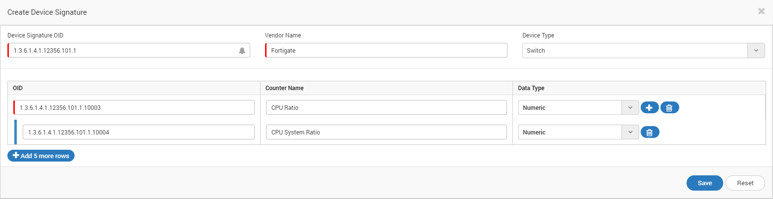 Create New Device Signature