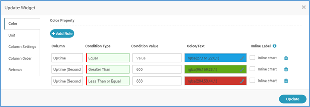 Manage Widget Colors