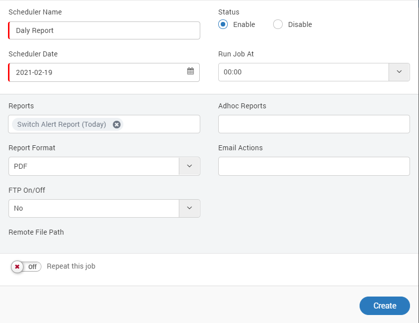 scheduler for report job