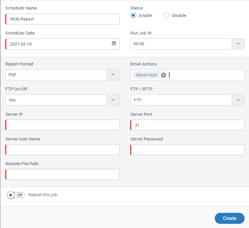 Scheduler for Report Job