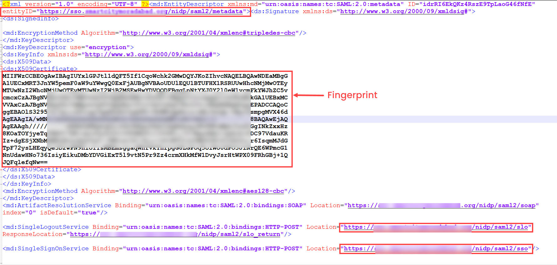 Sample IDP Metadata File