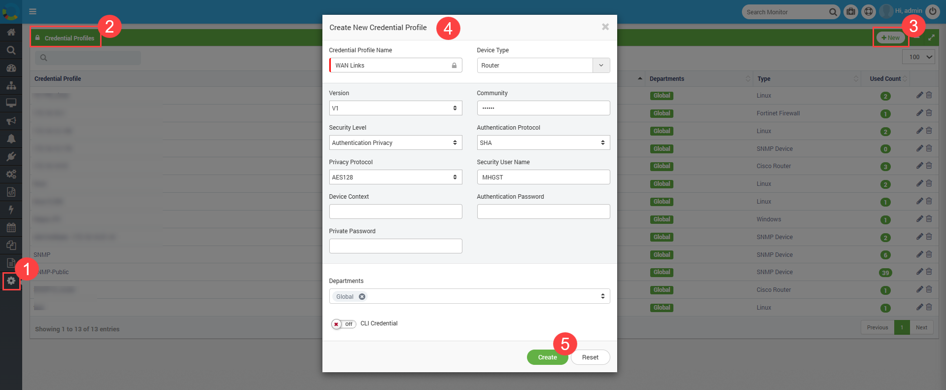 Create Network Credential Profile