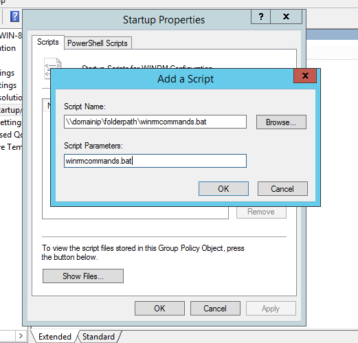 Add a Script window with Browse option