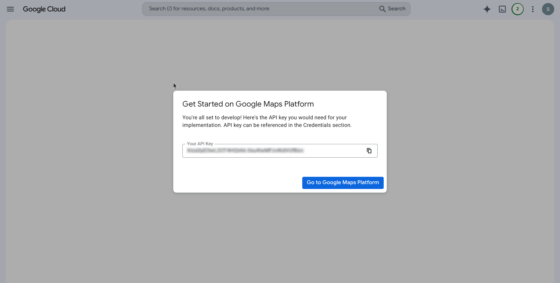 Get started on Google Maps Platform – Your API Key