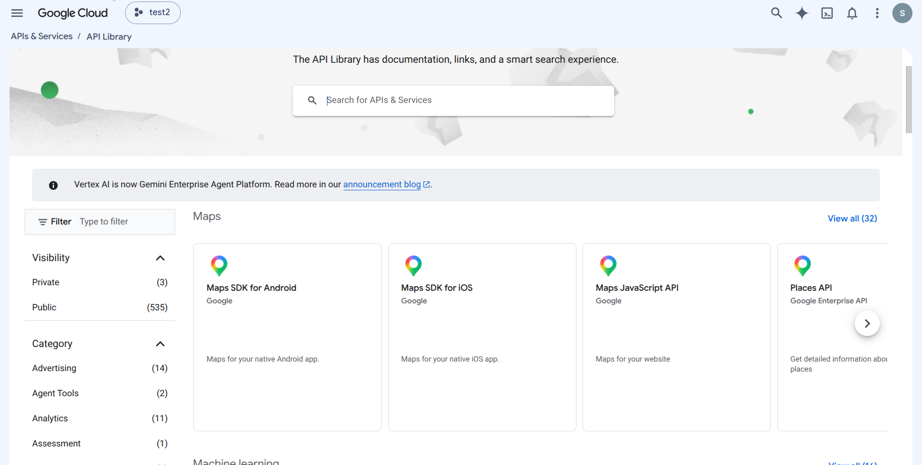 API library Maps section