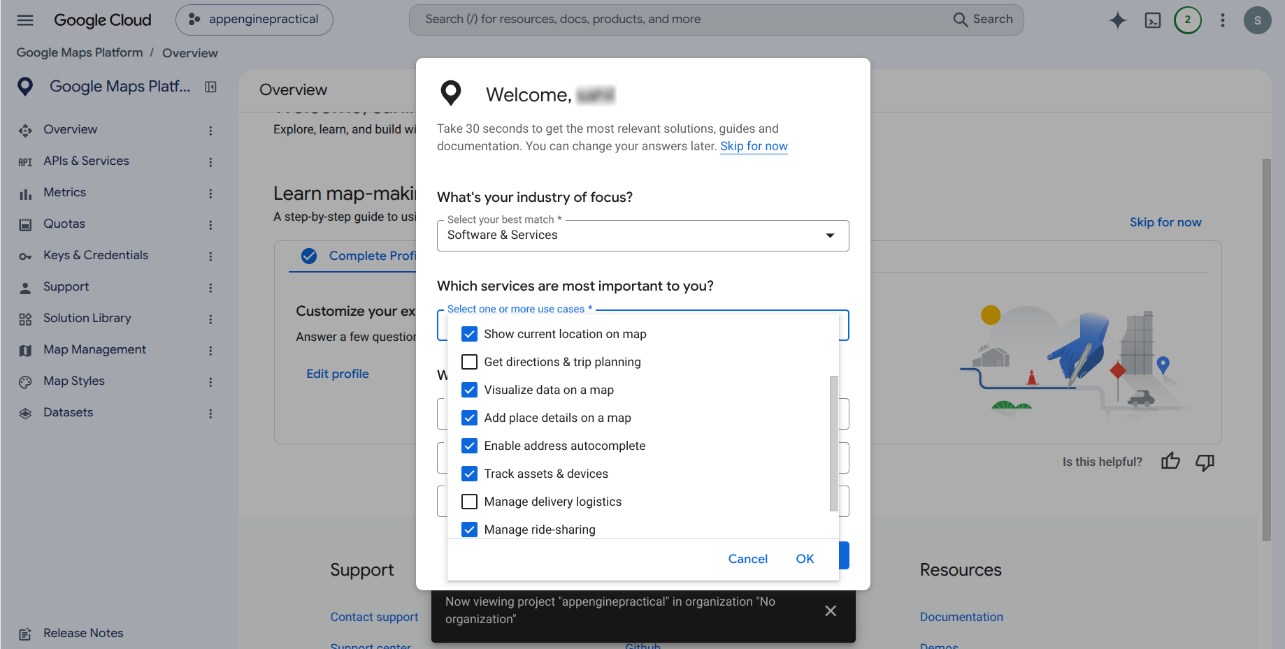 Google Maps Platform onboarding