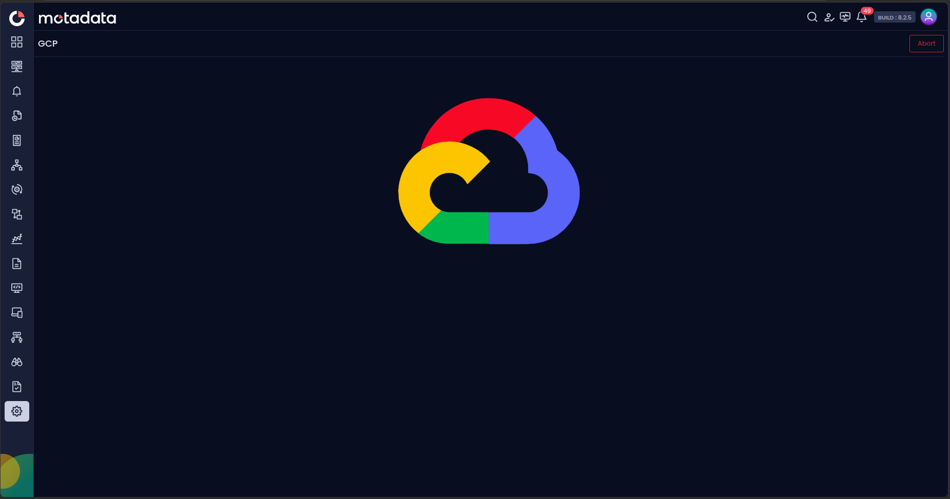 Discovery run in progress for GCP resources
