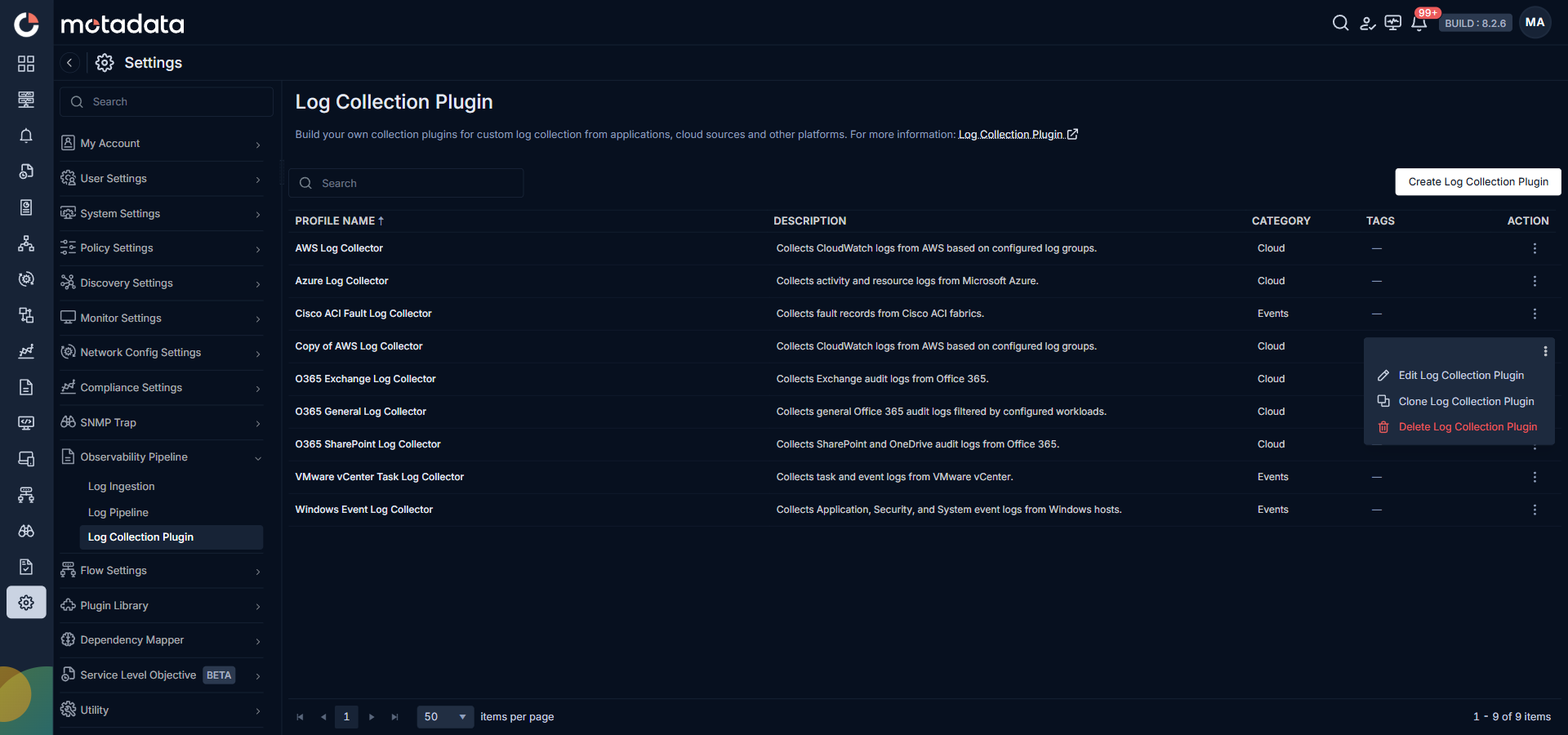 Action menu on a user-created plugin showing Edit, Clone, and Delete options