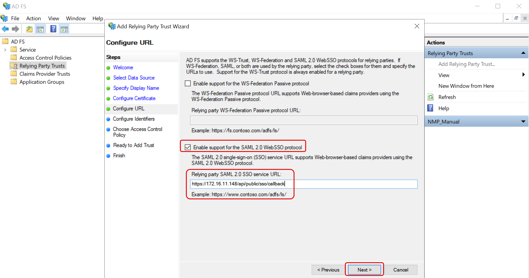 Configure URL