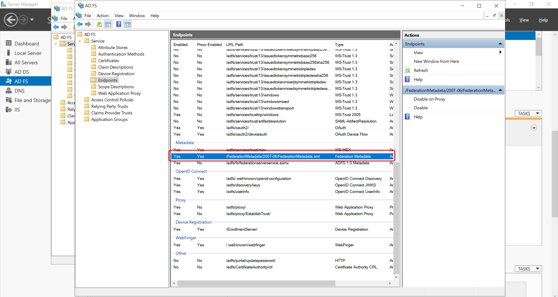 Endpoints Page