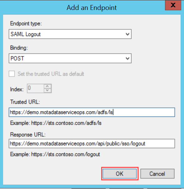 Adding SAML Logout Endpoint