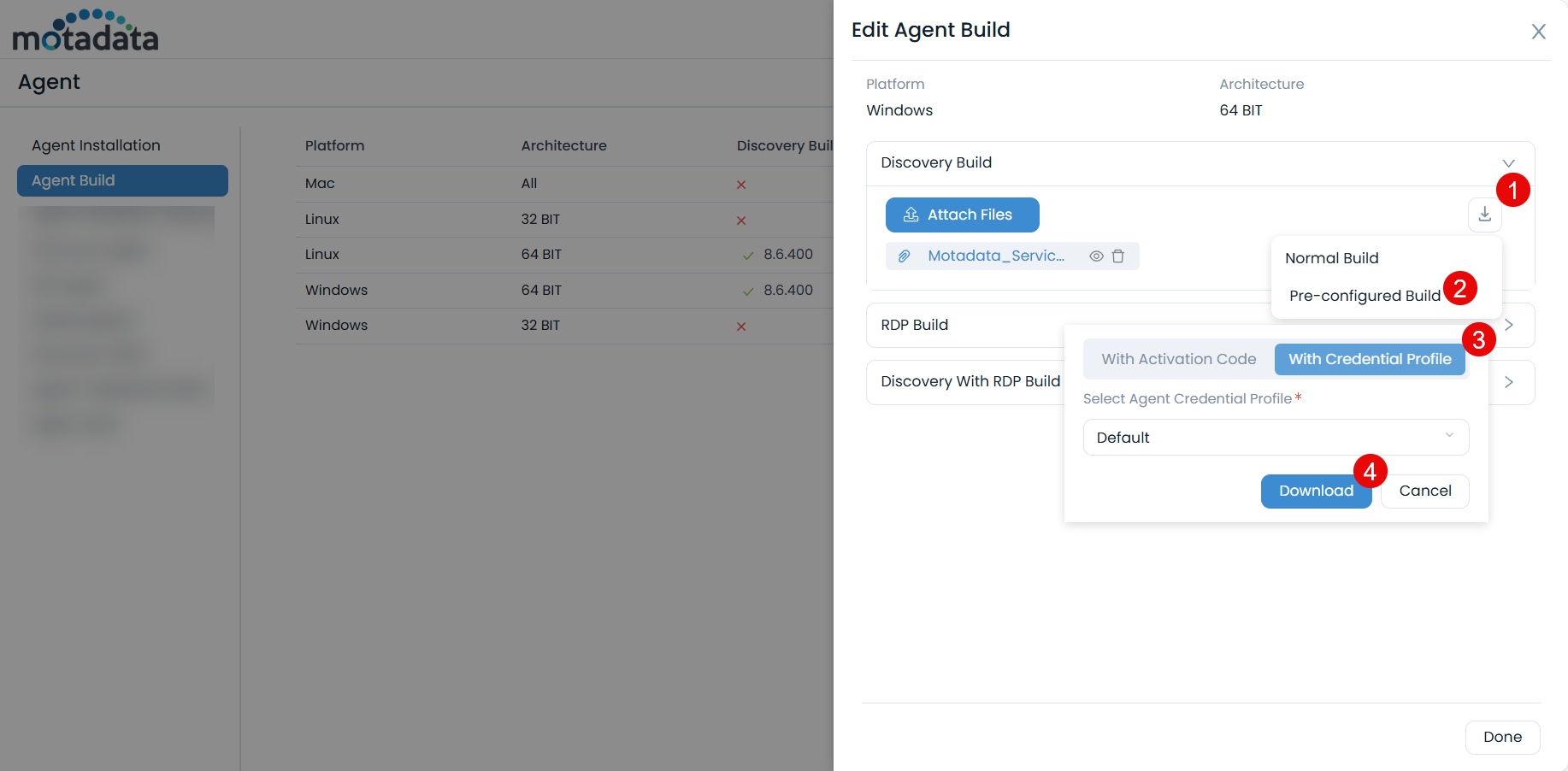 Pre-configured Build (Optional Credential Profile)