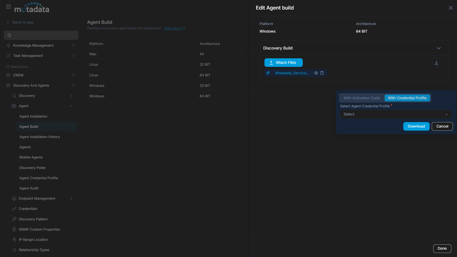 Pre-configured Build (Optional Credential Profile)