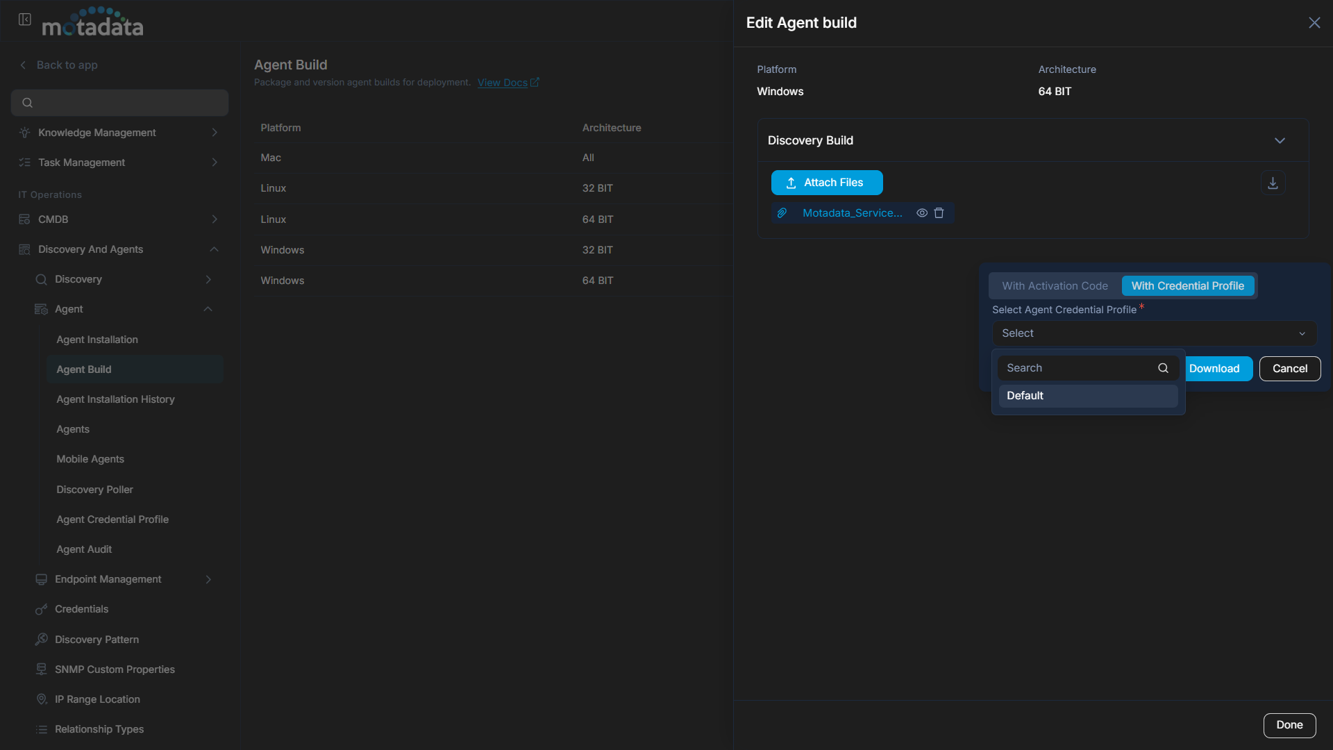 Pre-configured Build (Enforced Credential Profile)