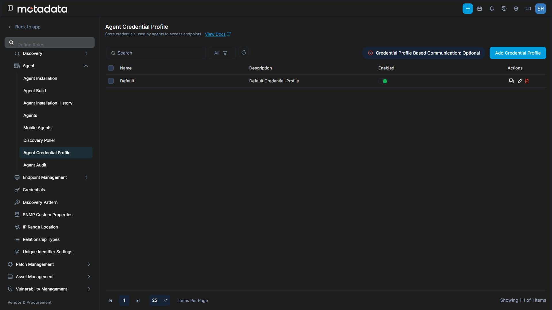 Credential Profile Communication Status on Upgrade