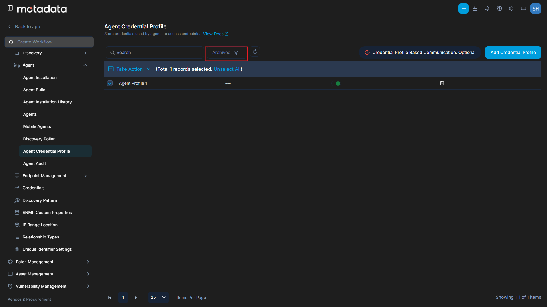 Archived Profiles List