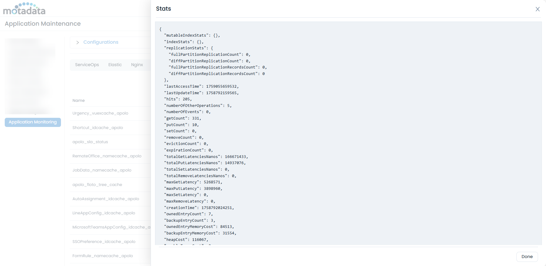 Cache Info Monitoring
