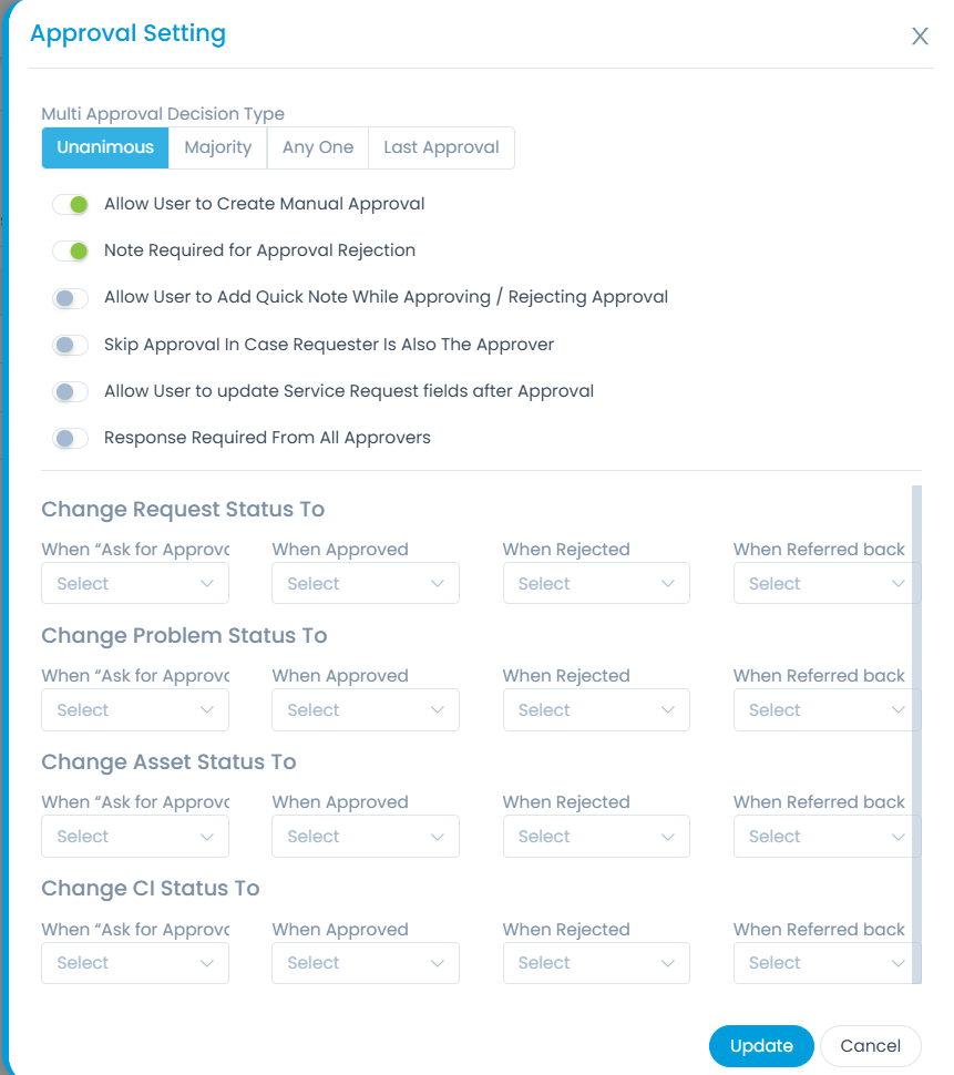 Approval Settings