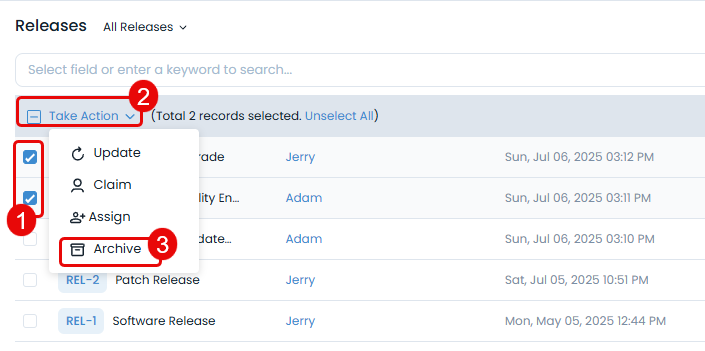 Archiving Multiple Releases