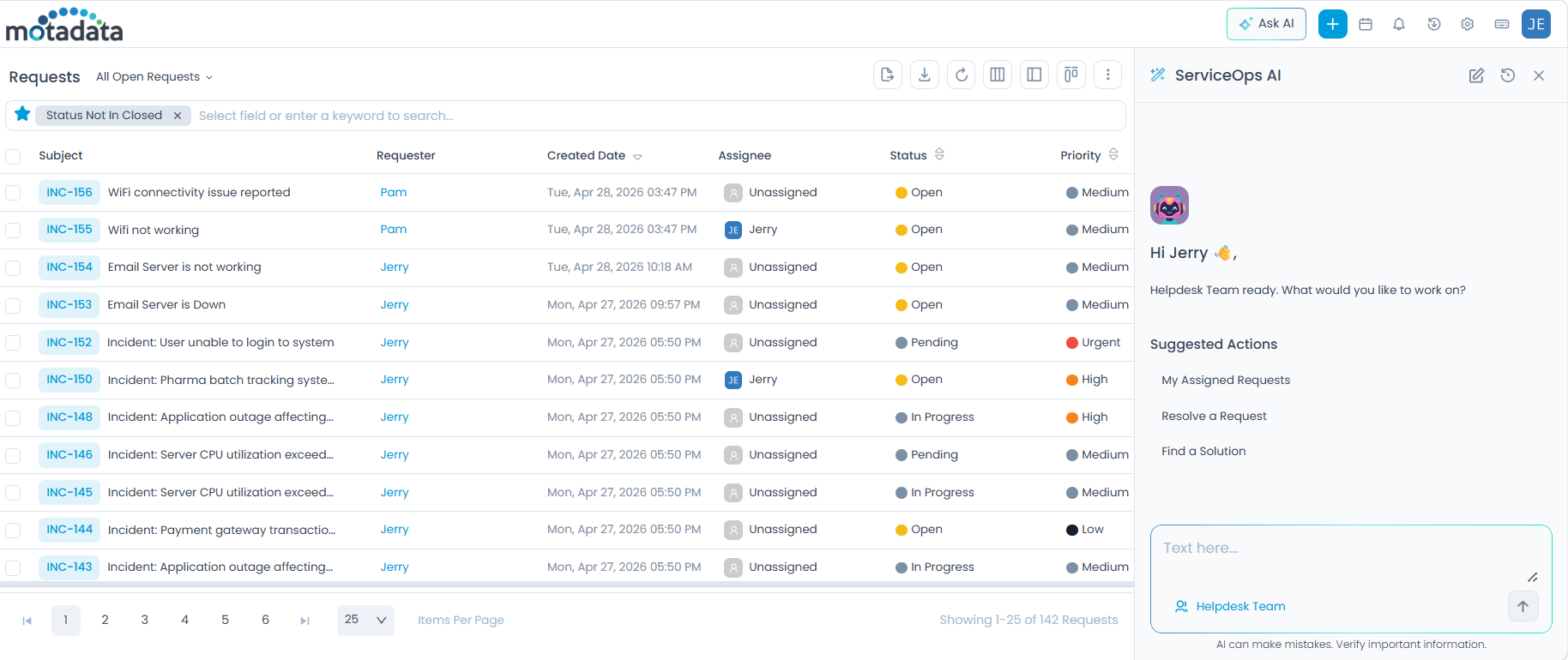 Ask AI button in the top navigation bar