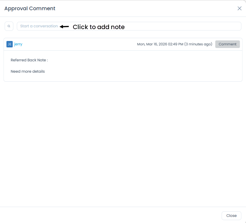 Options in the Approval tab