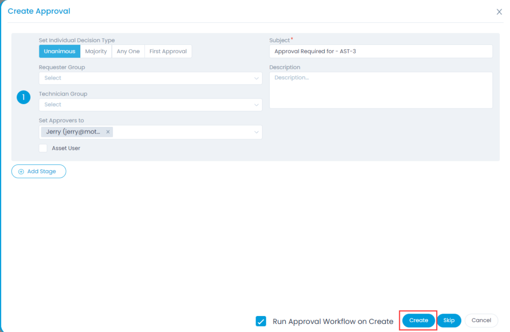 Create Approval Form