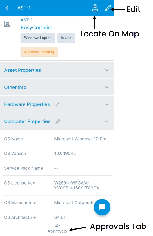 Hardware Asset Details Page