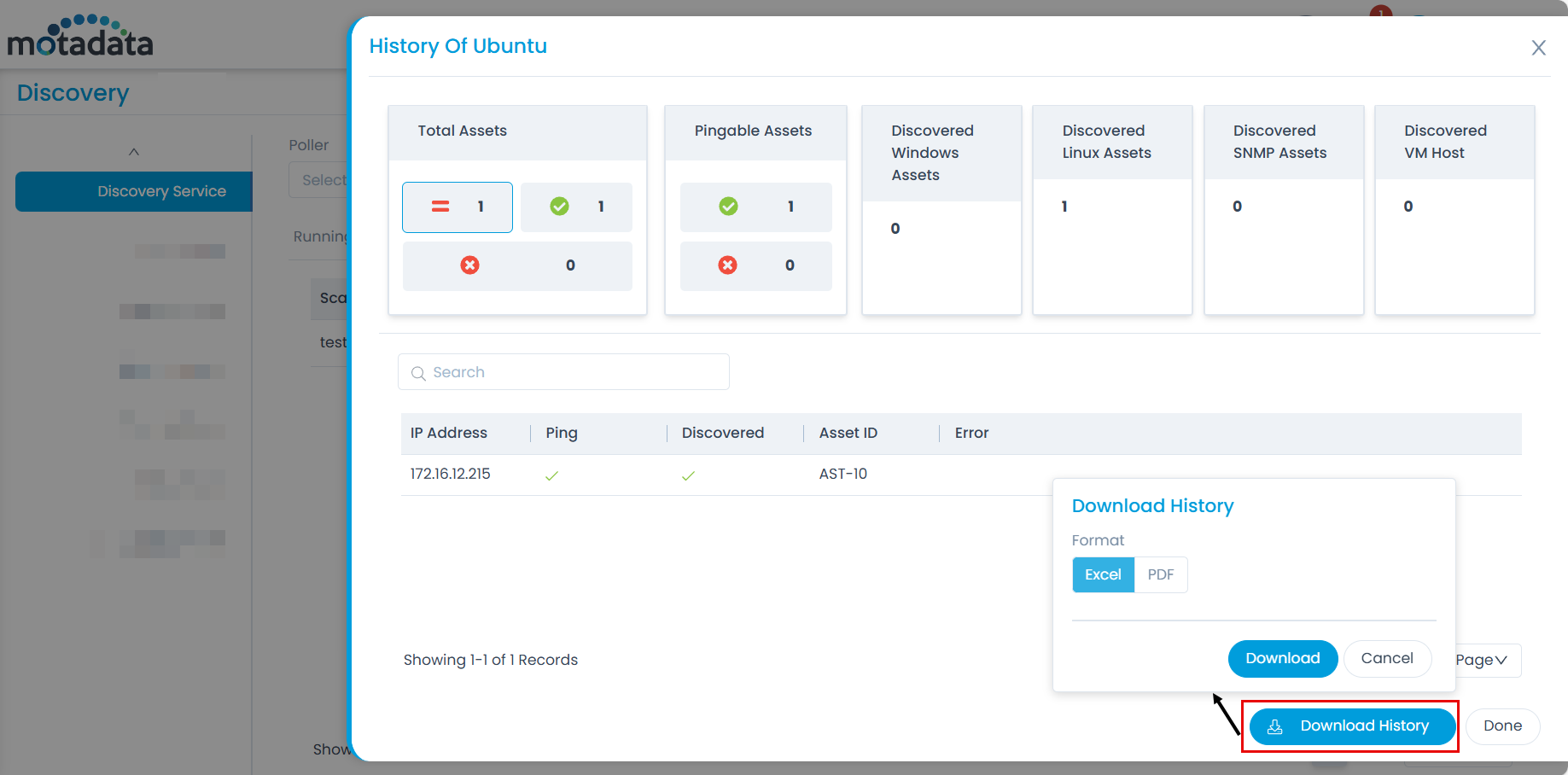 View History of Scan