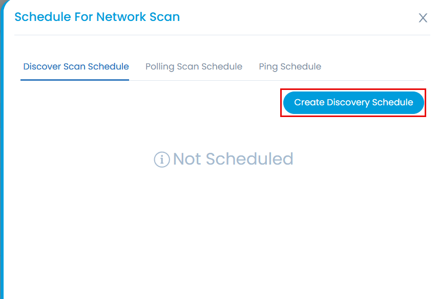 Create Discovery Schedule button