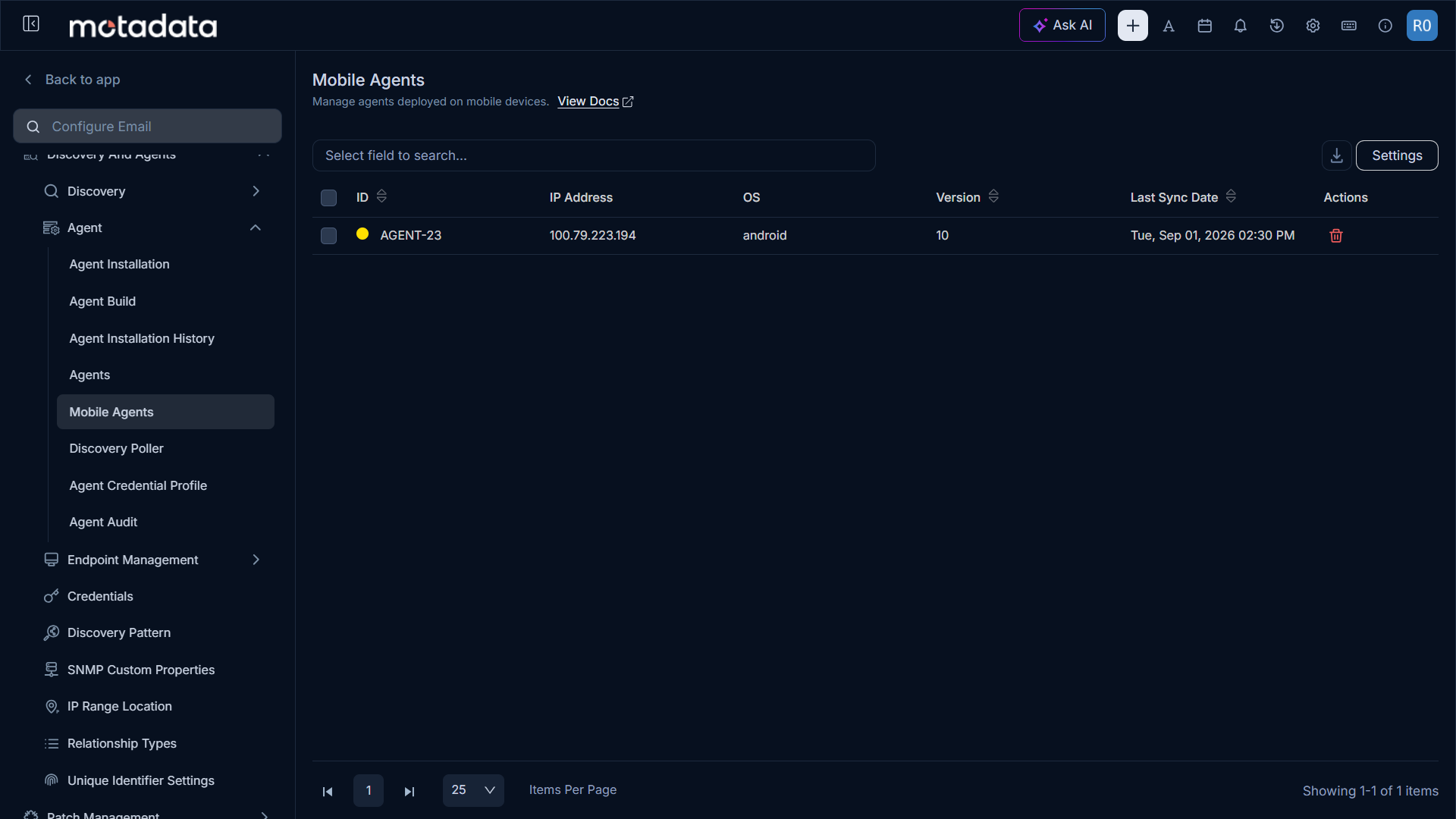 Mobile Agents List