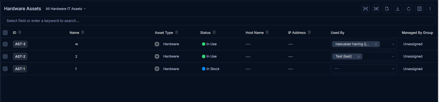 Options on the List Page
