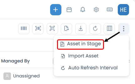 Asset In Stage Option