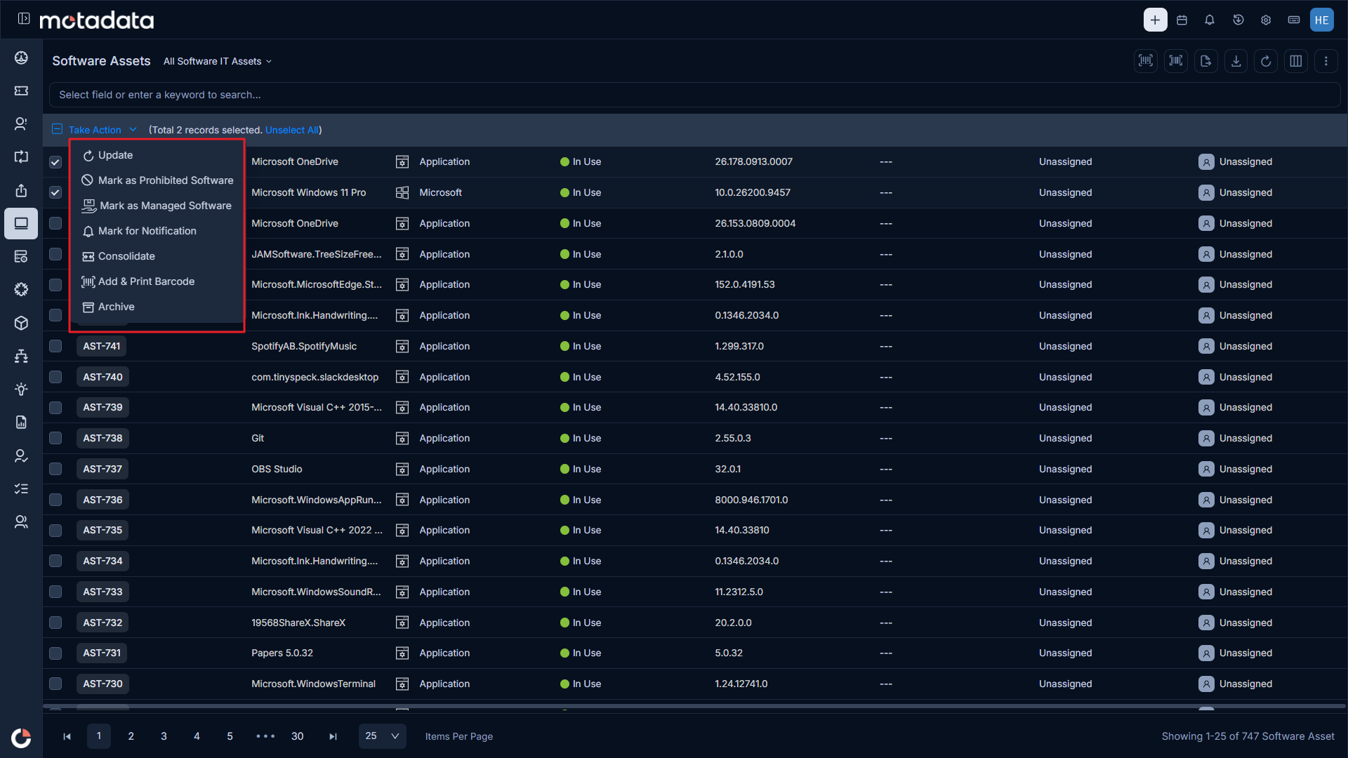 Bulk Operation Options