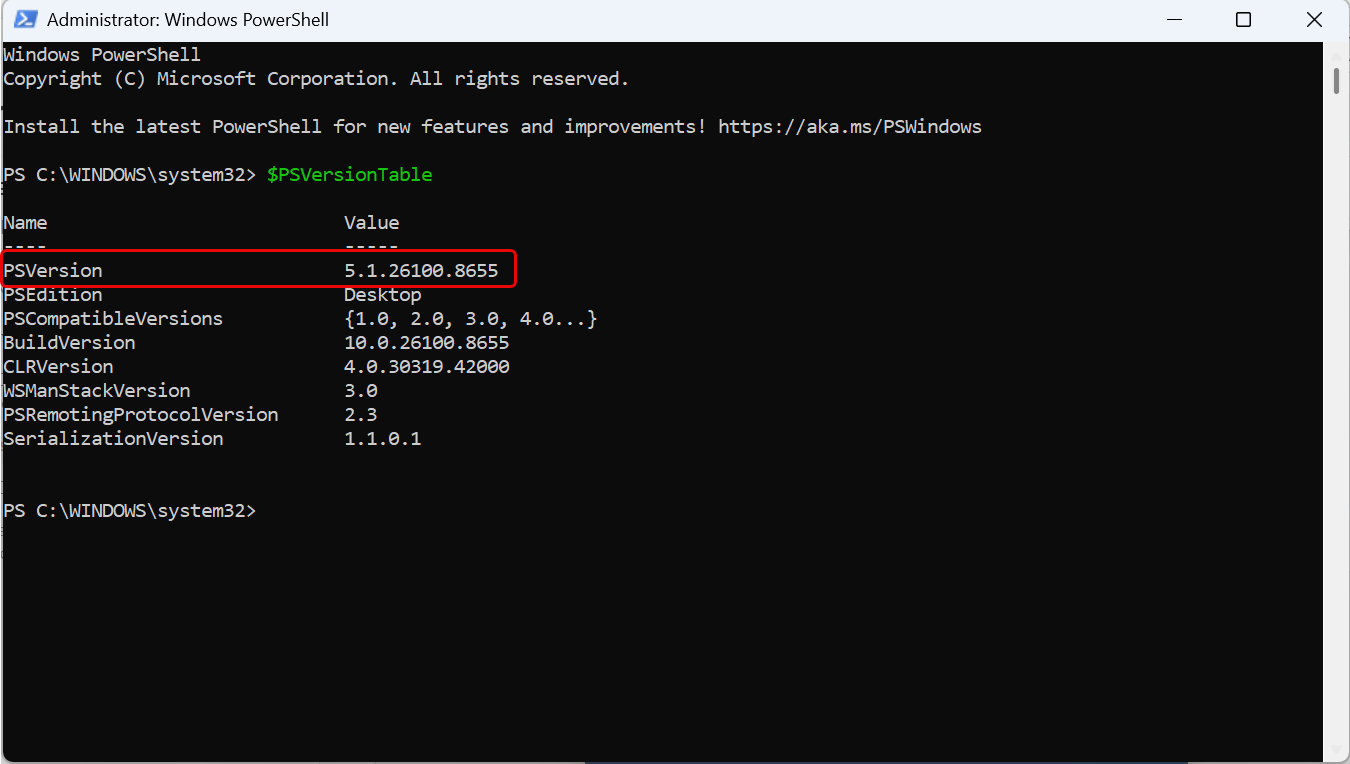 PowerShell Version