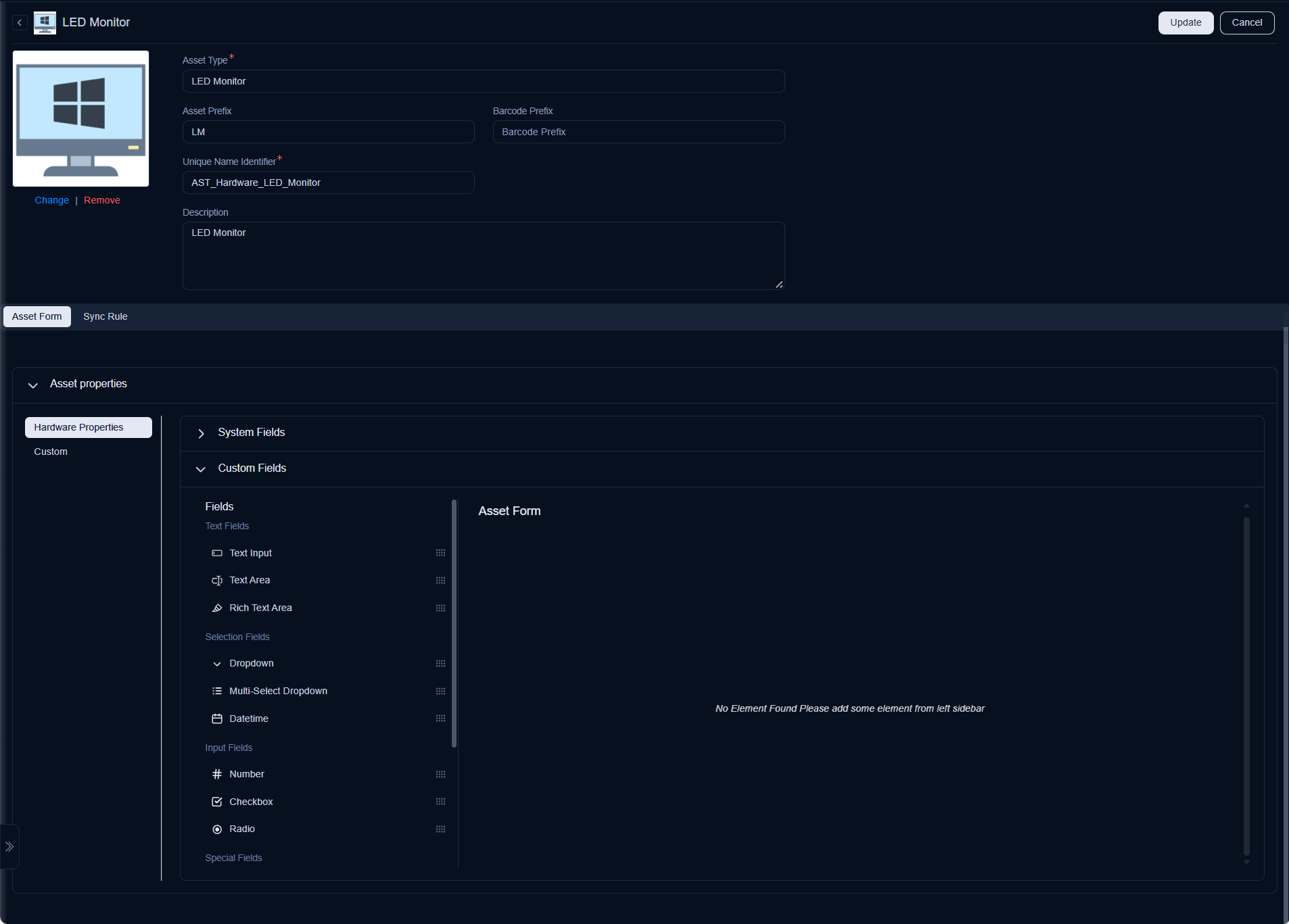 Adding a Sub Asset Type